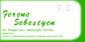 ferenc sebestyen business card
